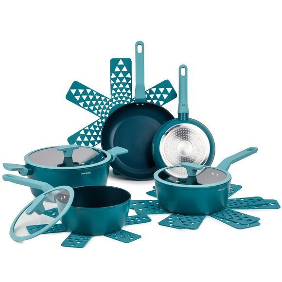 Thyme & Table Kitchen Thyme Table Nonstick Eden Cookware 2piece Set Peacock Blue Poshmark